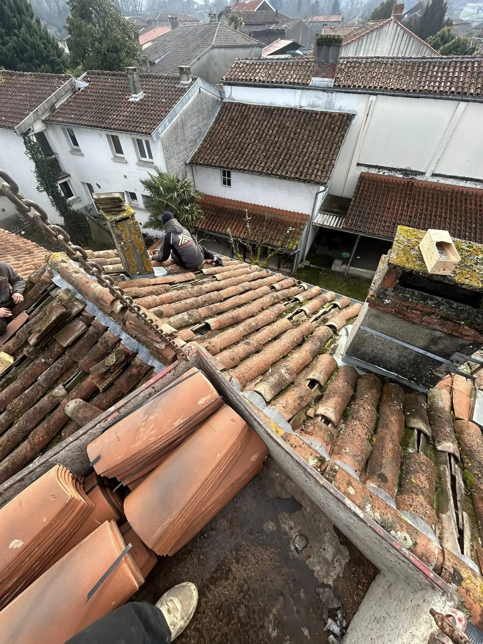 rénovation toiture pose gouttière Labarthe-Rivière