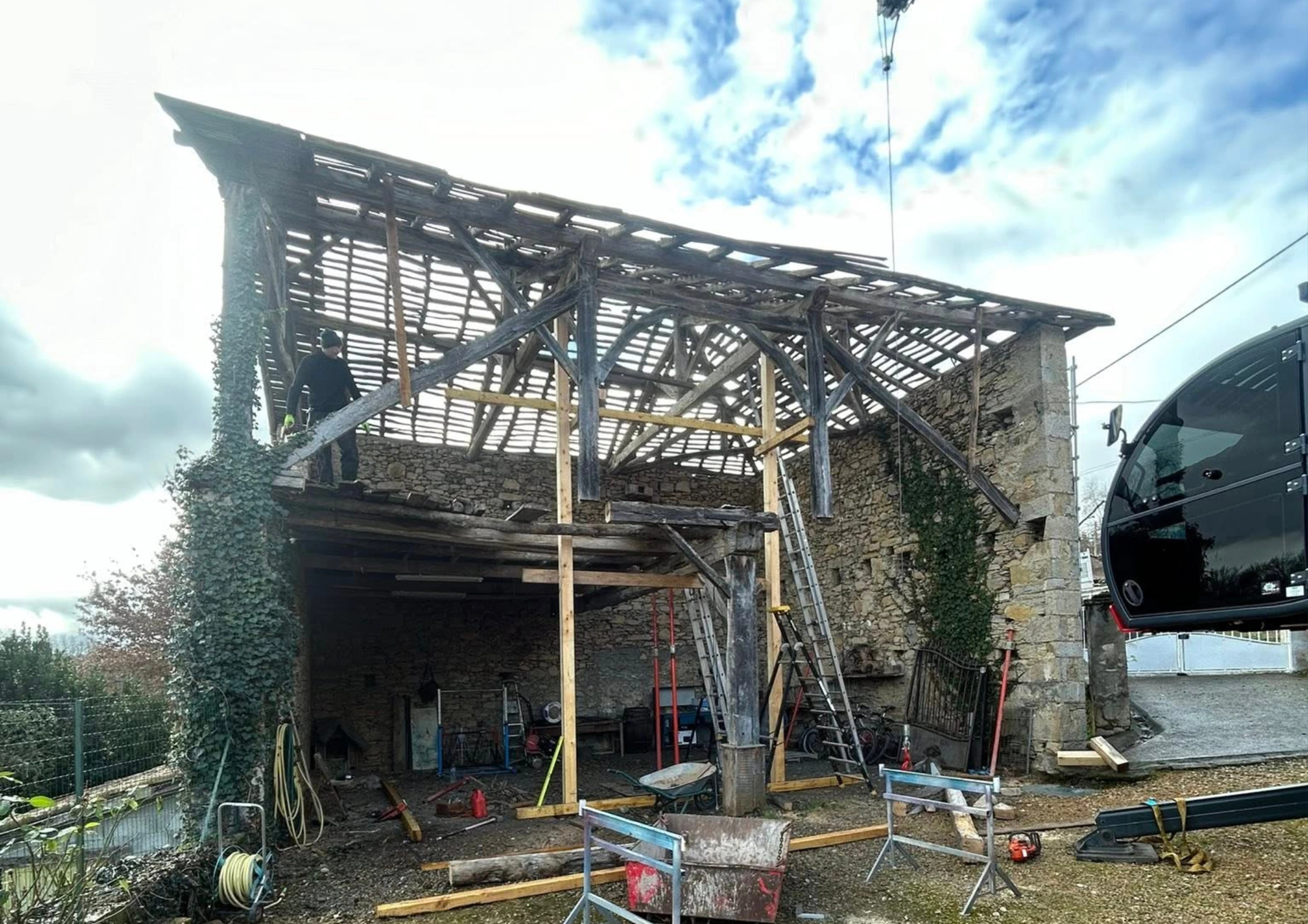 rénovation toiture charpente Pointis-Inard